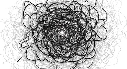 Abstract Line Art Black and White