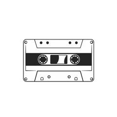 Vintage Cassette Tape Retro Music Audio Graphic Design Element Black and White Simple Minimalist Style Illustration Perfect for 80s 90s Nostalgia Theme Projects Backgrounds Posters Prints and More old