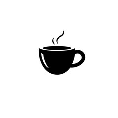 Simple Black Coffee Cup Icon Hot Drink Beverage Silhouette Mug Steam Graphic Design Element Minimalist Style Vector Illustration Perfect for Website App Coffee Shop Menu Branding Design Project art   