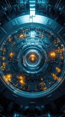 Fototapeta premium Intricate, futuristic technological circular structure.