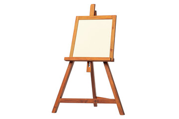 Wooden easel with blank canvas