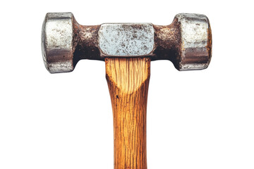 A metal hammer on black