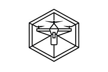 Tech-Inspired Futuristic Drone Delivery Logo in Geometric Style