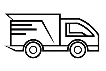 Autonomous Robotic Delivery Truck Logo in Clean Vector Style