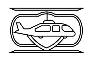 Clean Vector Helicopter Transport Logo in Minimalist Style
