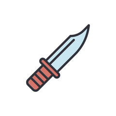 Stylized Image Of A Tactical Knife With A Transparent Background