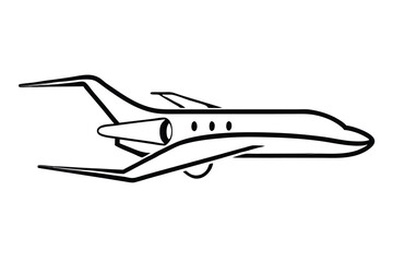 Luxury Private Jet Logo with Sleek and Clean Line Art Design
