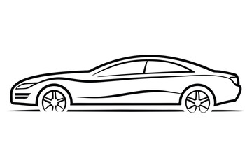 Obraz premium High-End Luxury Sedan Logo in Elegant Monoline Vector Style 