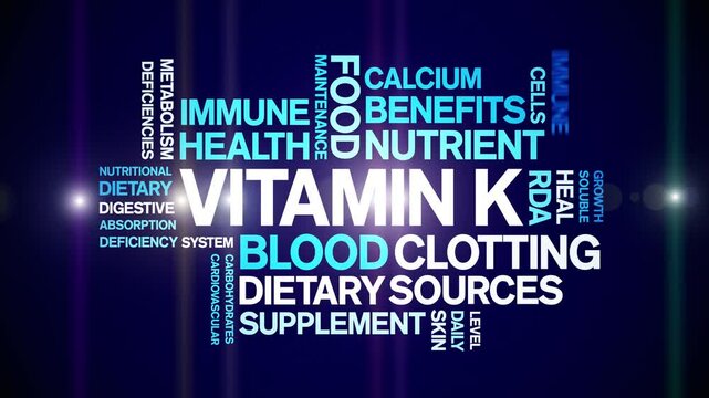 Vitamin K animated word cloud;text design animation tag kinetic typography seamless loop.