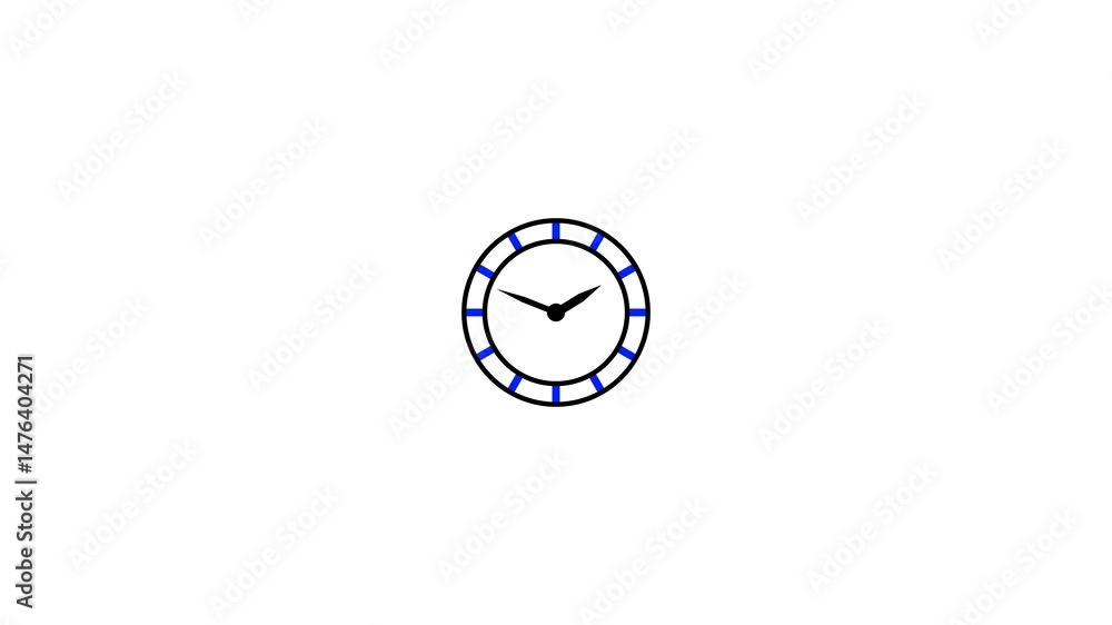 Poster clock dial depicting time measurement on plain white background.animated clock dial depicting time m