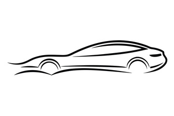Sleek and Modern Car Logo in Minimalist Line Art Style

