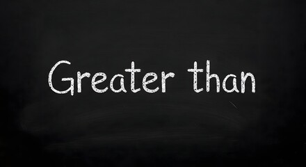 Obraz premium Greater Than Symbol on Blackboard