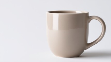 Beige Mug Mockup:  A sleek and modern beige mug, perfect for showcasing your design or branding.  The mug features a simple and elegant design with a clean white background.
