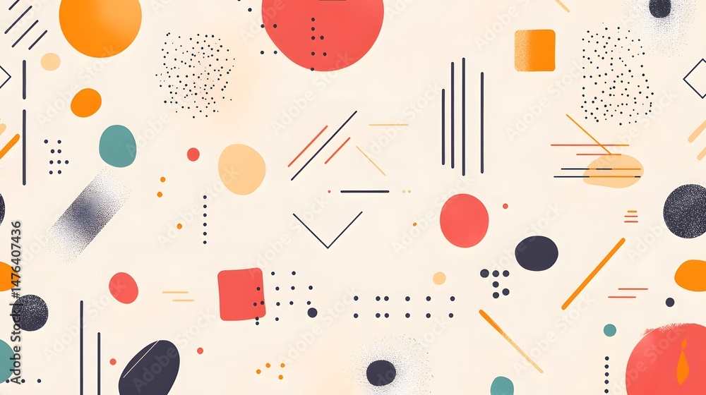 Poster abstract geometric shapes pattern design on a light background.