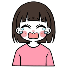 ギャン泣きの女の子のイラスト