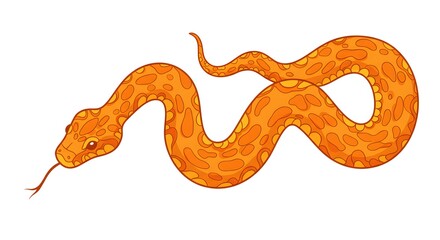 Obraz premium Cartoon snake illustration with a long tail in a colorful abstract style for creative projects