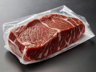 raw beef steak, vacuum
