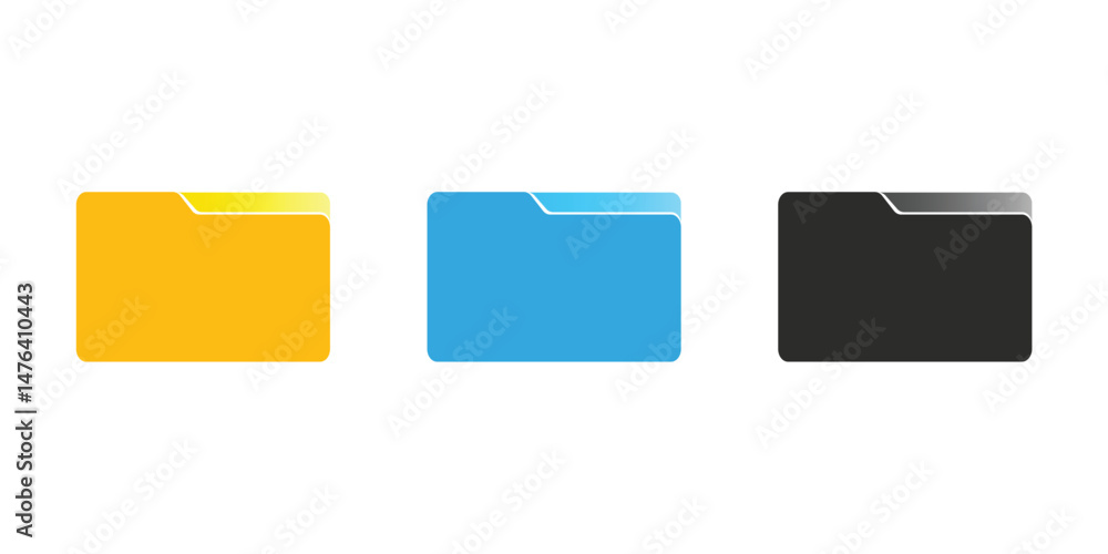 Poster vector folder icon set. desktop folder icons. office documents. vector illustration