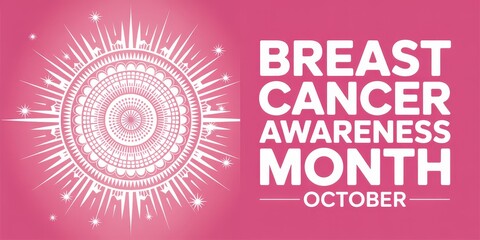 Breast Cancer Awareness graphic with intricate design.