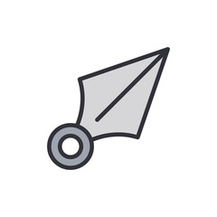 Naklejka premium Isolated Stylized Shuriken Throwing Star For Ninja Or Martial Arts