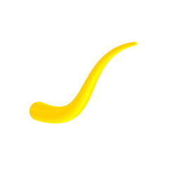 yellow line isolated on white background