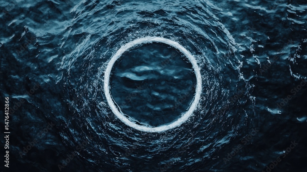 Poster Circle Shape Formed by Rippling Water Creating Peaceful and Calming Visual Effect in Aquatic Environment