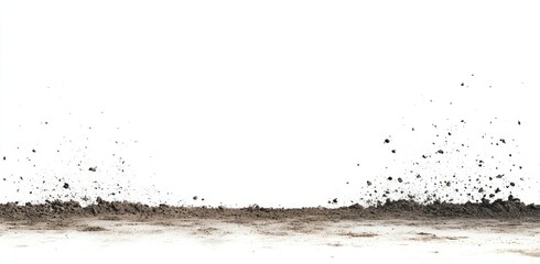 Spattered dirt on a white background