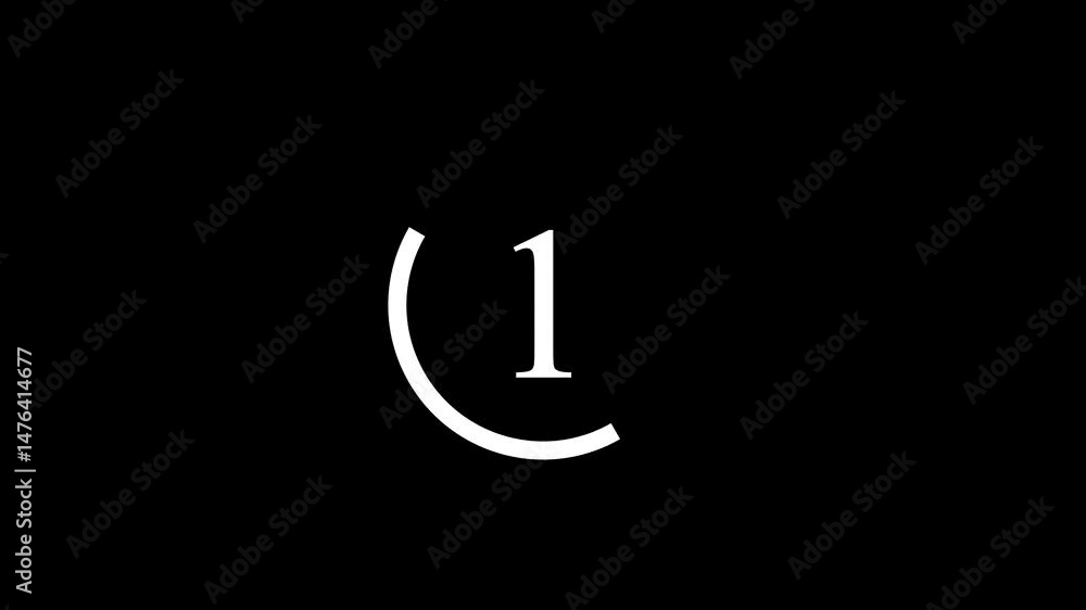 Poster animated number three countdown in clean white design.countdown number three white animated design a
