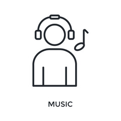 Music Icon Outline Style. Vector Illustration For Graphic Design