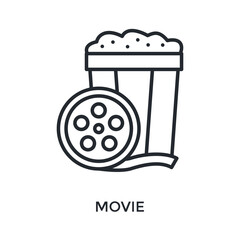 Movie Icon Outline Style. Vector Illustration For Graphic Design