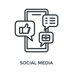 Social Media Icon Outline Style. Vector Illustration For Graphic Design