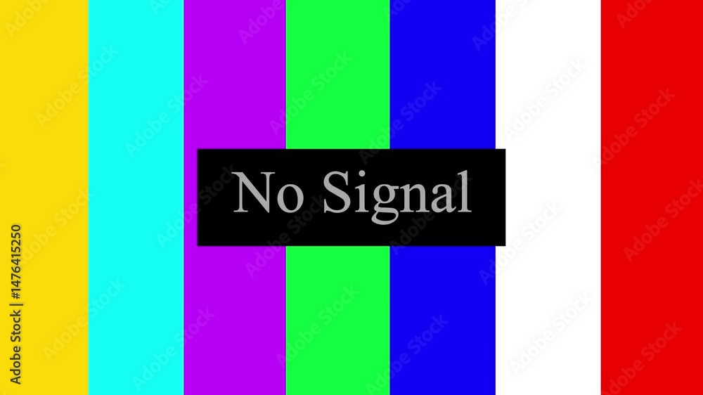 Poster television test pattern with no signal message.classic television test pattern displaying no signal 