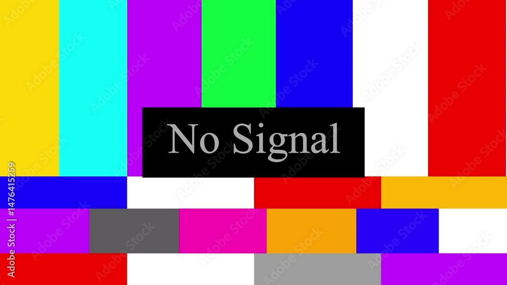 Poster television static screen with multicolor bars and no signal.television static screen with multicolor