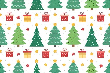 Cheerful Cartoon Christmas Pattern