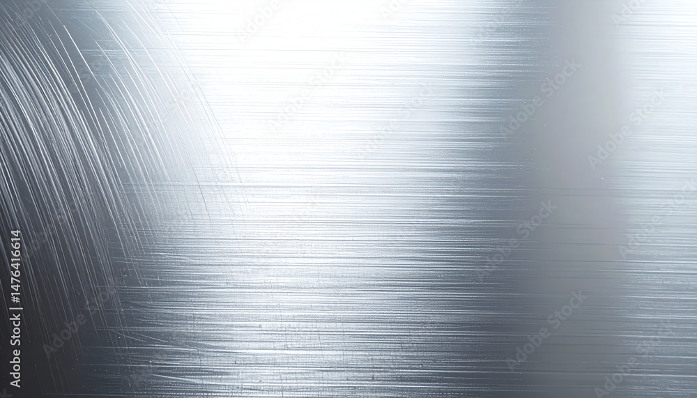 Poster a close-up view of a shiny, brushed metal surface showcasing fine lines and reflections, creating a 