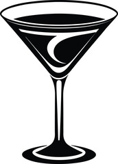 Modern Martini Glass Vector Illustration