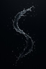 water splash isolated on black