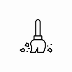broom dust icon sign vector