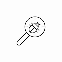 bug magnifier icon sign vector