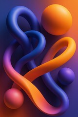 3d rendered illustration of a red and blue spheres