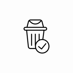 checked bin icon sign vector