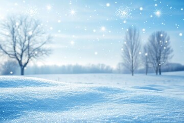 Fototapeta premium Serene Winter Landscape with Snowflakes