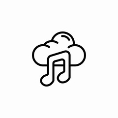 cloud music note icon sign vector