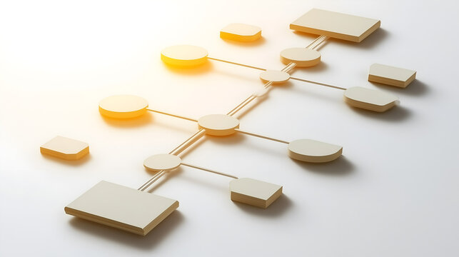 a network of connected nodes representing a complex system, highlighted with soft light and a clean aesthetic. The network symbolizes relationships, structure, and interconnection