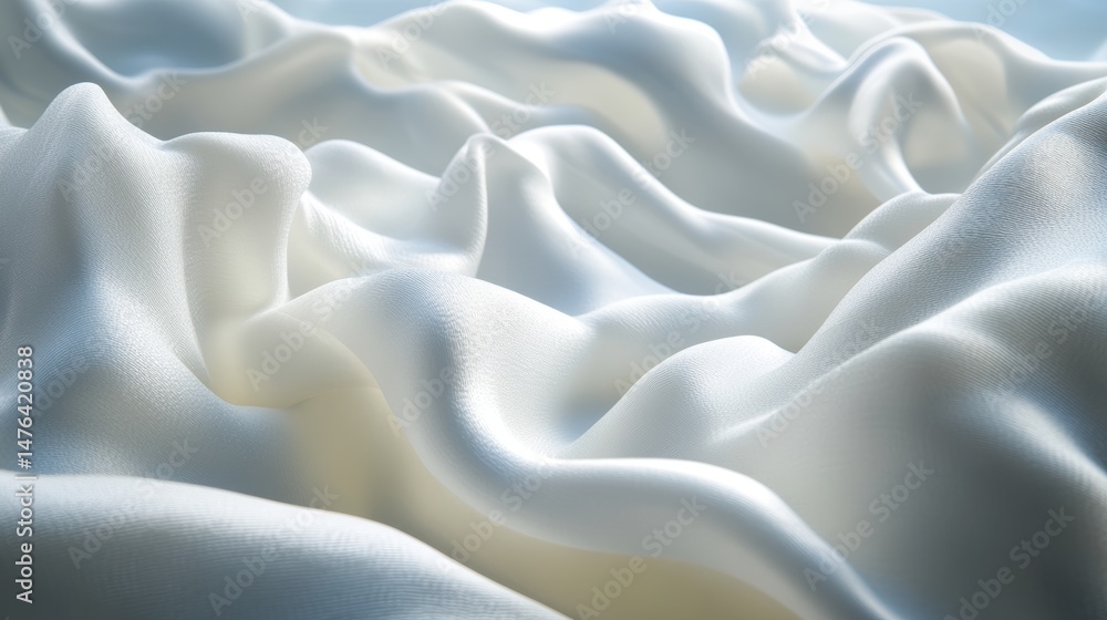 Aufkleber fluid dynamic waves abstract background in gentle monochrome color palette with delicate shapes
