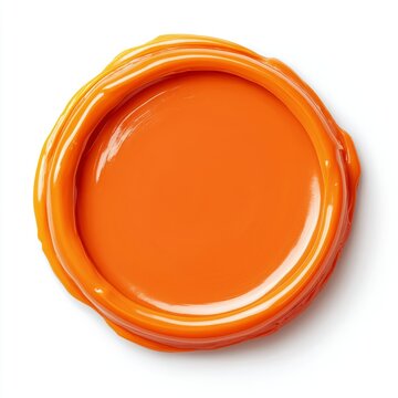 Orange wax seal, circular and smooth