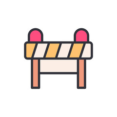 Stylized Icon Of Construction Barrier With A Transparent Backdrop
