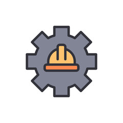Creative Icon Showcasing Engineering Excellence With Safety Hard Hat Element