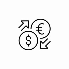 euro dollar exchange icon sign vector