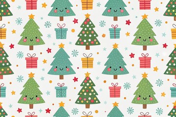 Cheerful Cartoon Christmas Pattern